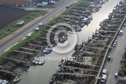 Photo aérienne du port du Bec, Bouin,  vendée 85