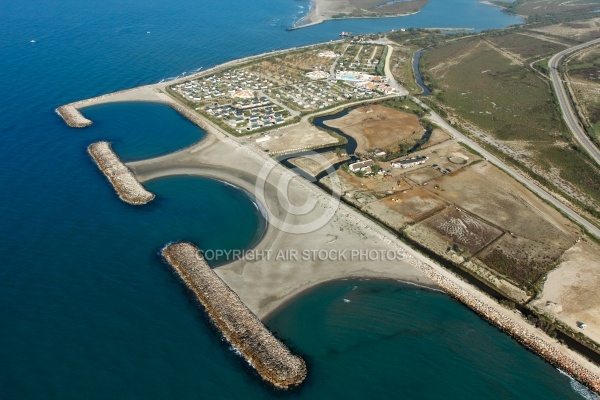 Photo aérienne des plages de  Saintes Maries de la Mer