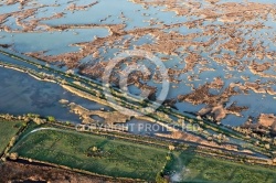 Vue aérienne des marais de Camargue