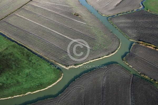 Photo aérienne marais du Pays de Monts , vendée 85
