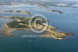 vue aerienne  de l île Ilur Comm. d île-d Arz, Golfe du Morbih