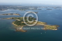 vue aerienne  de l île Ilur Comm. d île-d Arz, Golfe du Morbih